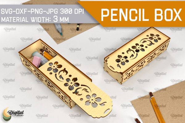 Laser Cut Wooden Pencil Box. Laser Pencil Case SVG Online now