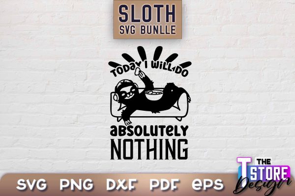 Sloth SVG Design | Lazy Design SVG | SVG File on Sale