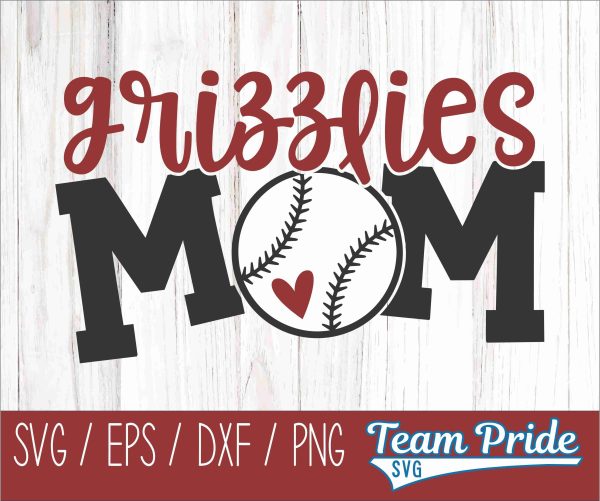 Grizzlies Baseball Mom SVG Digital Download Printable - SVG, EPS, DXF, PNG Online