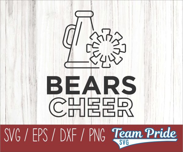 Bears Cheer Line Art SVG Digital Download Printable - SVG, EPS, DXF, PNG Fashion