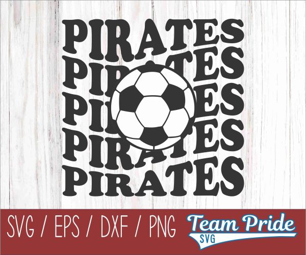 Pirates Soccer Retro Wave SVG Digital Download Printable - SVG, EPS, DXF, PNG For Cheap