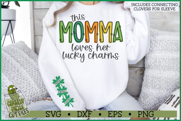 This Momma Loves Her Lucky Charms on Sleeve SVG File Online