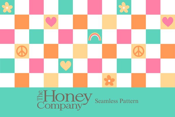 Spring Checkerboard Seamless Pattern | Retro Tumbler Wrap Sublimation Cheap