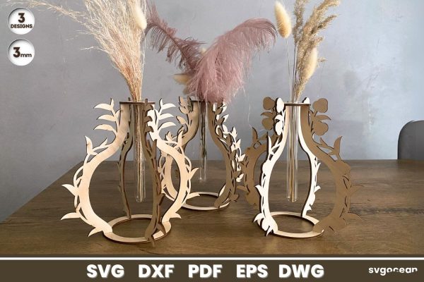 Glass Tube Floral Vases Laser Cut Sale
