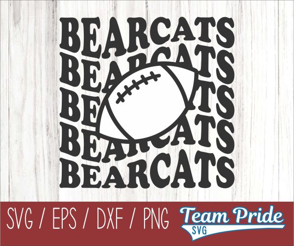 Bearcats Vintage Wave Football SVG Digital Download Printable - SVG, EPS, DXF, PNG Online Hot Sale