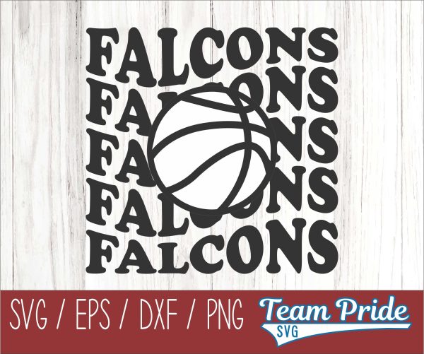 Falcons Vintage Wave Basketball SVG Digital Download Printable - SVG, EPS, DXF, PNG Online now