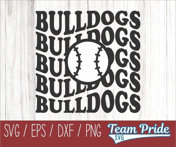 Bulldogs Baseball SVG Digital Download Printable - SVG, EPS, DXF, PNG 2 on Sale