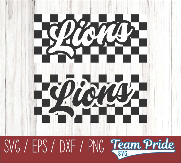 Lions Retro Team Design SVG Digital Download Printable - SVG, EPS, DXF, PNG Fashion