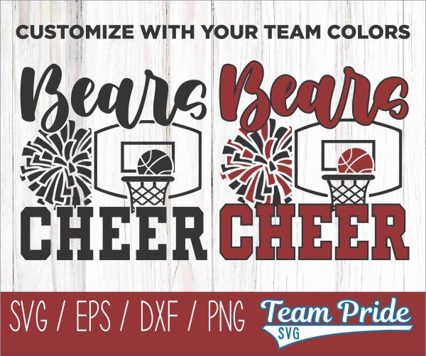 Bears Basketball Cheer SVG Digital Download Printable - SVG, EPS, DXF, PNG Discount