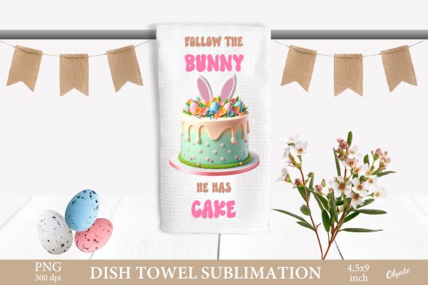 Easter Dish Towel PNG. Funny Bunny Sublimation PNG Online Hot Sale
