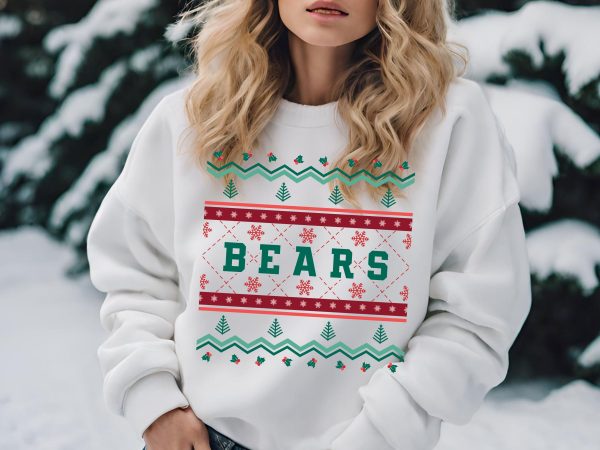 Bears Ugly Christmas Sweater Festive Holiday Design SVG, EPS, DXF, PNG on Sale