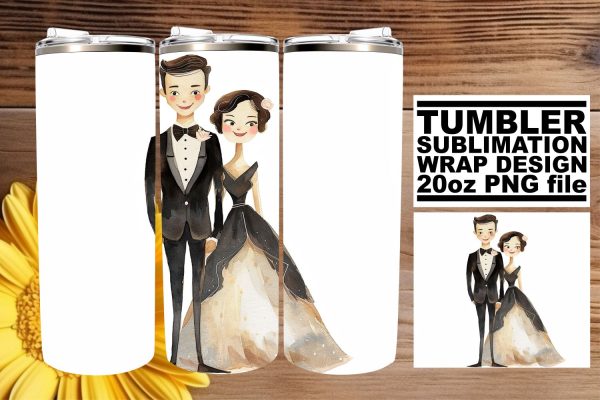 Elegant Watercolor Wedding Tumbler: Endearing Moments 20oz For Cheap