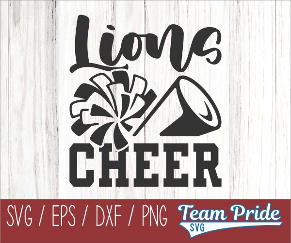 Lions Cheer SVG Digital Download Printable - SVG, EPS, DXF, PNG For Cheap
