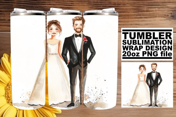 Dreamy Watercolor Wedding Tumbler: Enchanted Memories 20oz Hot on Sale