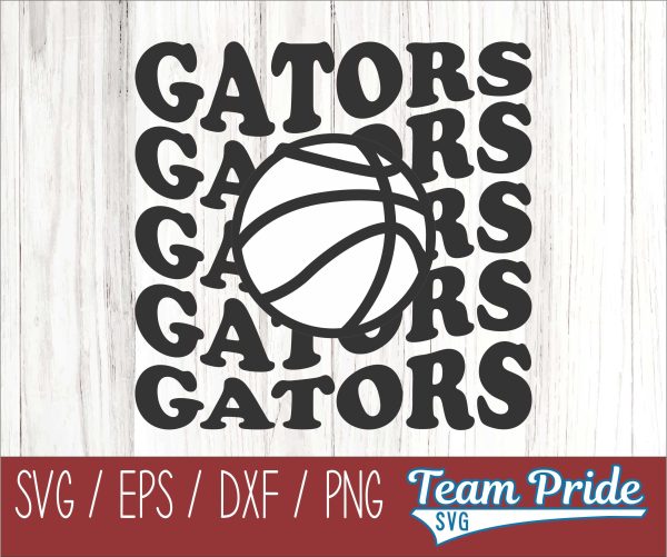 Gators Vintage Wave Basketball SVG Digital Download Printable - SVG, EPS, DXF, PNG Supply
