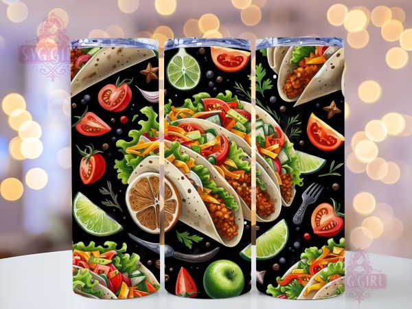 Mexican Food 20oz Tumbler Wrap Sublimation Design, Taco Png, Straight Tapered Tumbler Wrap, Mexican Taco Tumbler Png, Instant Digital Download Cheap