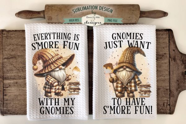 Gnomes and S mores Sublimation Kitchen Towel Designs For Discount