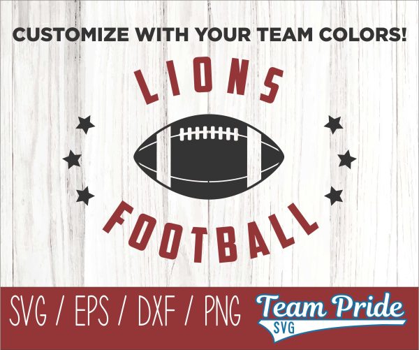Lions Football SVG Digital Download Printable - SVG, EPS, DXF, PNG 3 Online now