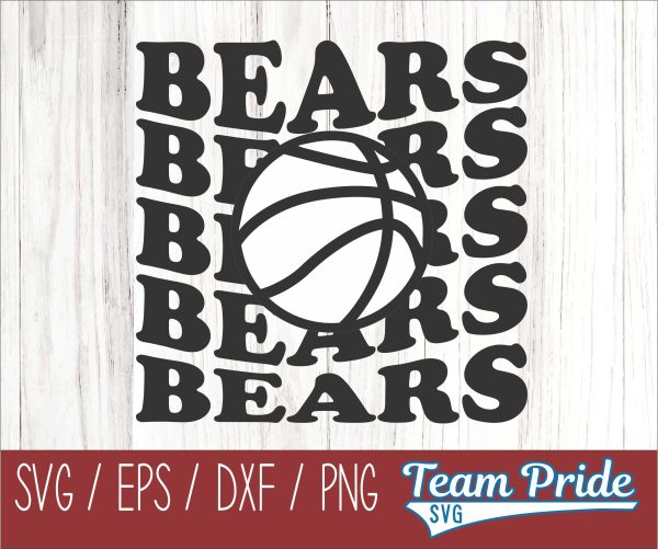Bears Vintage Wave Basketball SVG Digital Download Printable - SVG, EPS, DXF, PNG Sale