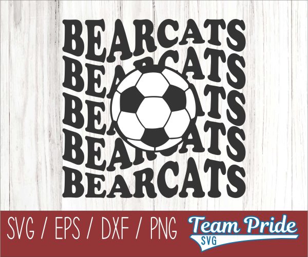 Bearcats Soccer Retro Wave SVG Digital Download Printable - SVG, EPS, DXF, PNG Hot on Sale