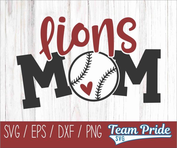Lions Baseball Mom SVG Digital Download Printable - SVG, EPS, DXF, PNG Online Sale