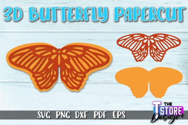 3D Butterfly Paper Cut SVG | Butterfly Paper Cut SVG Design Sale