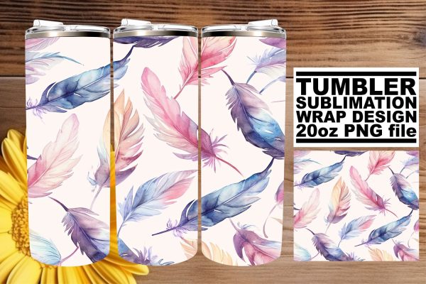 Vibrant Plume Celebration Tumbler Wrap 20oz Hot on Sale