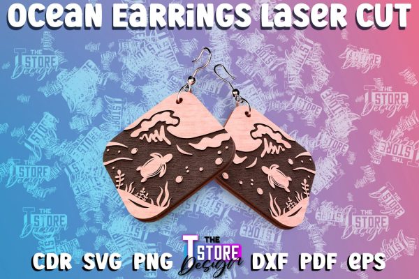 Ocean Earrings Box Laser Cut | Box Laser Cut SVG Design For Cheap