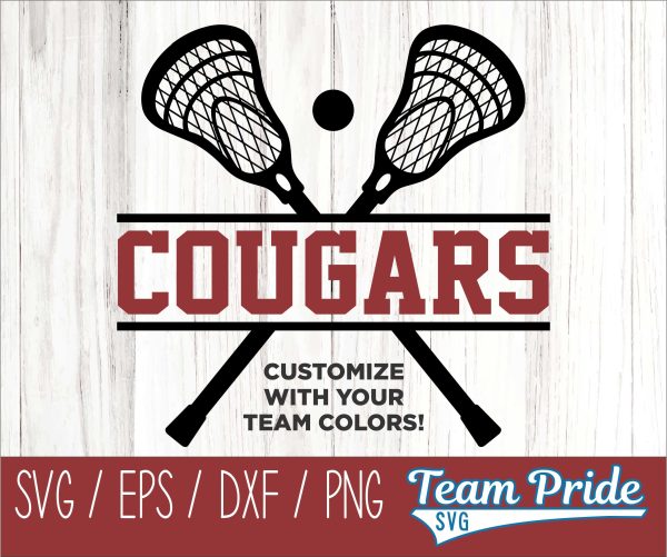 Cougars Lacrosse SVG Digital Download Printable - SVG, EPS, DXF, PNG Cheap