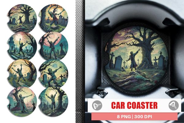 Car Coaster Zombie Halloween Sale