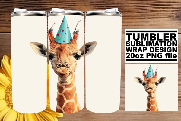 Whimsical Birthday Animals: Watercolor Tumbler Design Fashion