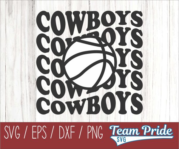Cowboys Vintage Wave Basketball SVG Digital Download Printable - SVG, EPS, DXF, PNG Online now