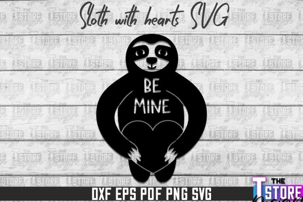 Sloth With Hearts SVG | Lazy Design SVG | SVG File Online Hot Sale