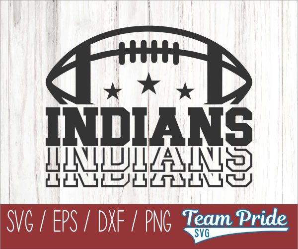 Indians Football SVG Digital Download Printable - SVG, EPS, DXF, PNG Discount