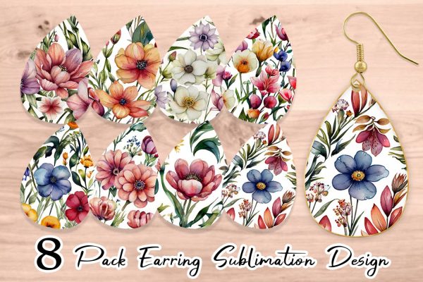 Earring Teardrop Watercolor Spring Floral For Discount