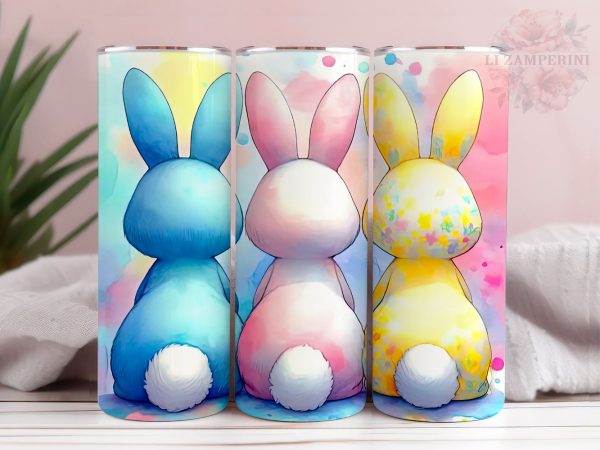 Easter Bunny 20oz Tumbler Wrap PNG, Straight & Tapered Tumbler Wrap, Happy Easter Tumbler Png, Funny Bunny Trio PNG, Instant Digital Download on Sale