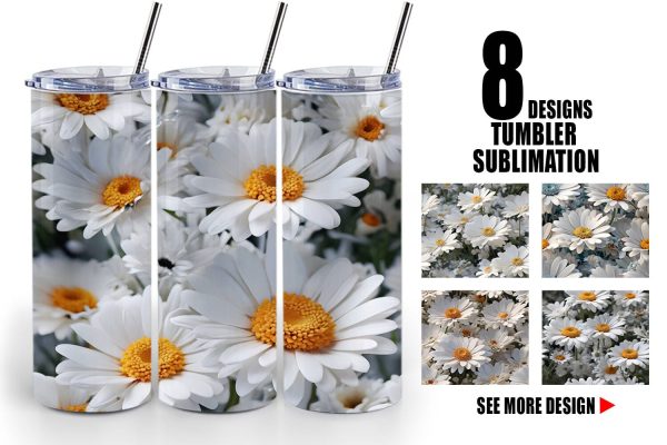 Tumbler Daisies Flower Pattern For Sale