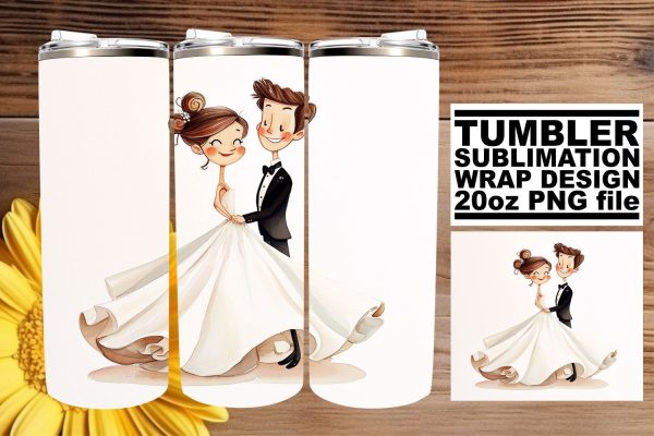 Joyful Watercolor Wedding Tumbler: Everlasting Love 20oz Blend Fashion