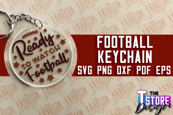 Football SVG Design | Round Keychain Designs | Dad Keychain Online