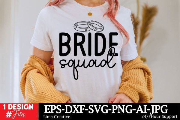 Bride Squad SVG Cut File, Wedding SVG Design For Discount