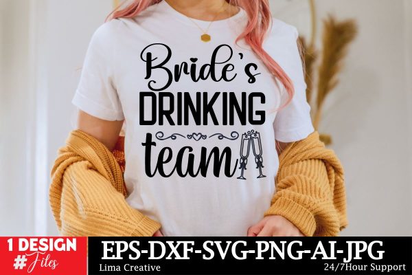 Bride Drinking Team SVG Cut File Online