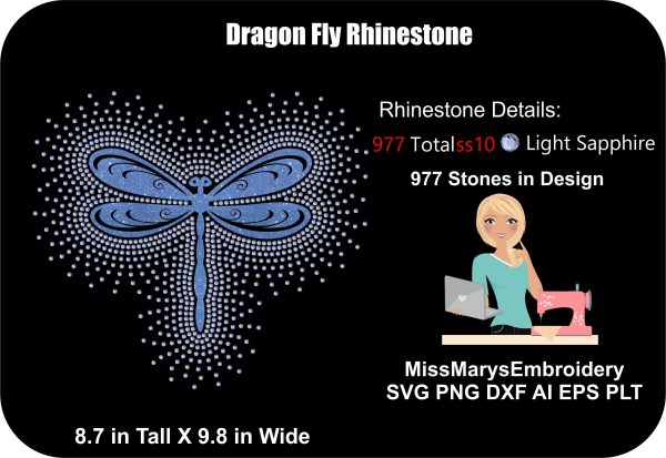 Dragonfly Scatter Rhinestone & Vinyl Template Cheap