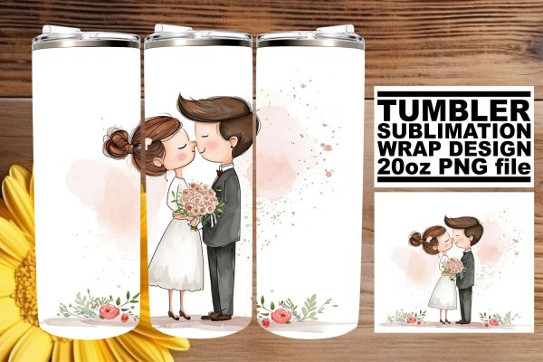 Elegant Watercolor Wedding Tumbler: Forever Love 20oz Edition For Cheap