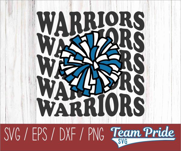 Warriors Cheer Vintage Wave SVG Digital Download Printable - SVG, EPS, DXF, PNG Fashion