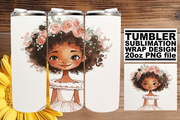 Elegant Watercolor Wedding Tumbler Wrap: Love Blossom 20oz Discount
