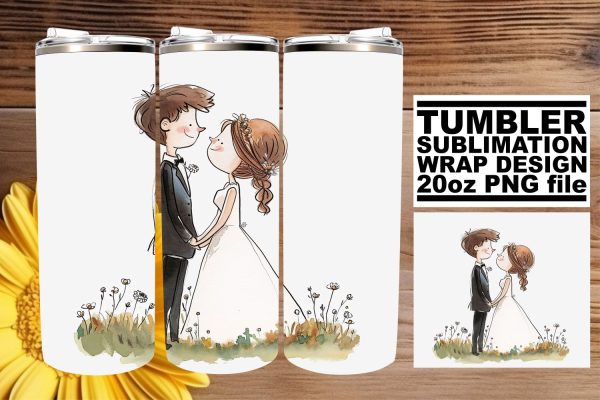 Chic Watercolor Wedding Tumbler: Beloved Memories 20oz Discount