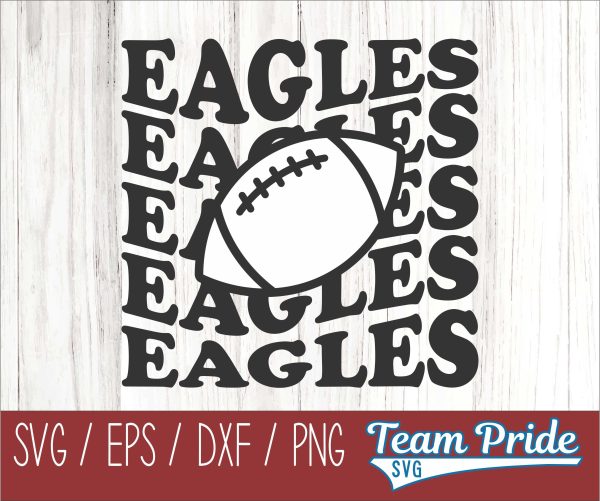 Eagles Football Retro Wave SVG Digital Download Printable - SVG, EPS, DXF, PNG Online Sale