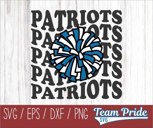Patriots Cheer Vintage Wave SVG Digital Download Printable - SVG, EPS, DXF, PNG Online