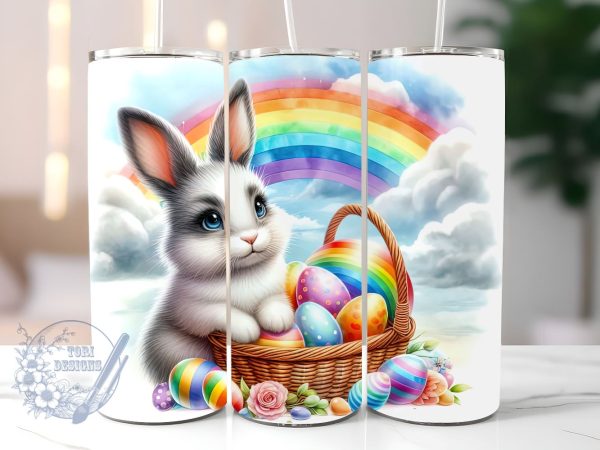 Easter Bunny, Rainbow, Floral, Eggs 20 oz Skinny Tumbler Sublimation Design, Happy Easter Tumbler Png, Straight & Tapered Tumbler Wrap, Instant Digital Download Online