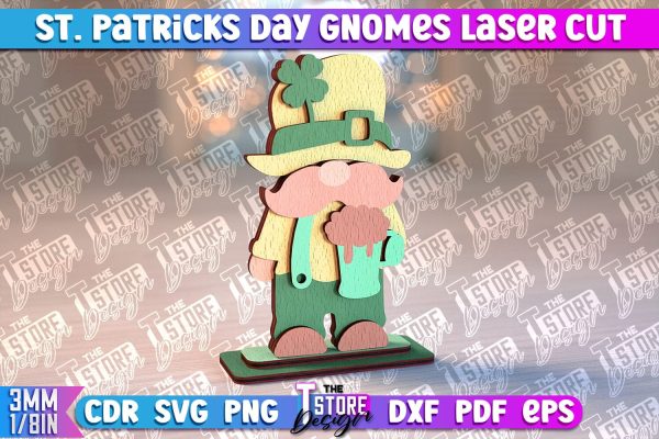 St. Patrick’s Day Gnomes Laser Cut | Lucky Gnomes Design | CNC Files Online